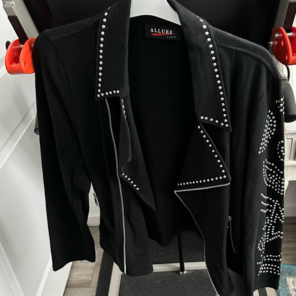 Allure Black Studded Leather Jacket